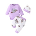 thumbnail image 1 of GXFC Baby Fall Cute Outfits Clothes for Girls Boys 6M 9M 12M 18M Infant Long Sleeve Rompers and Elastic Waisted Long Pants and Hat 3Piece Casual Autumn Clothing for Newborn Toddler, 1 of 9