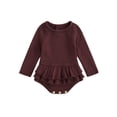 thumbnail image 1 of GXFC Baby Girls Fall Romper Clothes 6M 9M 12M 18M 24M Newborn Girls Long Sleeve Solid Graphic Print Bodysuit Autumn Babysuit Clothing for Infant Girls, 1 of 9