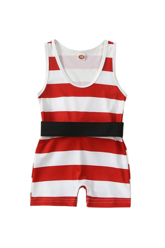 Baby Girls Jumpsuits Clothes 3M 6M 9M 12M 18M 24M Newborn Girls Sleeveless Striped Print Onesie Bodysuit Babysuit Autumn Clothing for Infant Girls