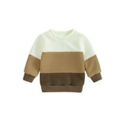 GXFC Baby Sweaters for Boys Girls 6M 1T 2T 3T Kids Long Sleeve Contrast Color Knit Pullovers Tops Casual Fall Knitwear Clothes for Toddler