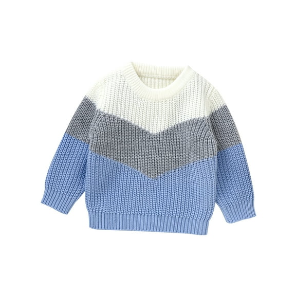 GXFC Baby Sweaters for Boys Girls 6M 1T 2T 3T Kids Long Sleeve Contrast Color Knit Pullovers Tops Casual Fall Knitwear Clothes for Toddler