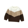 thumbnail image 1 of GXFC Baby Sweaters for Boys Girls 6M 1T 2T 3T Kids Long Sleeve Contrast Color Knit Pullovers Tops Casual Fall Knitwear Clothes for Toddler, 1 of 8