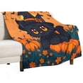 thumbnail image 1 of GXFC Halloween Cat Witch blanket, comfortable and soft, warm casual blanket, printed design, winter sofa dormitory home decoration, must-have travel product. Size is 60x80 inches., 1 of 9
