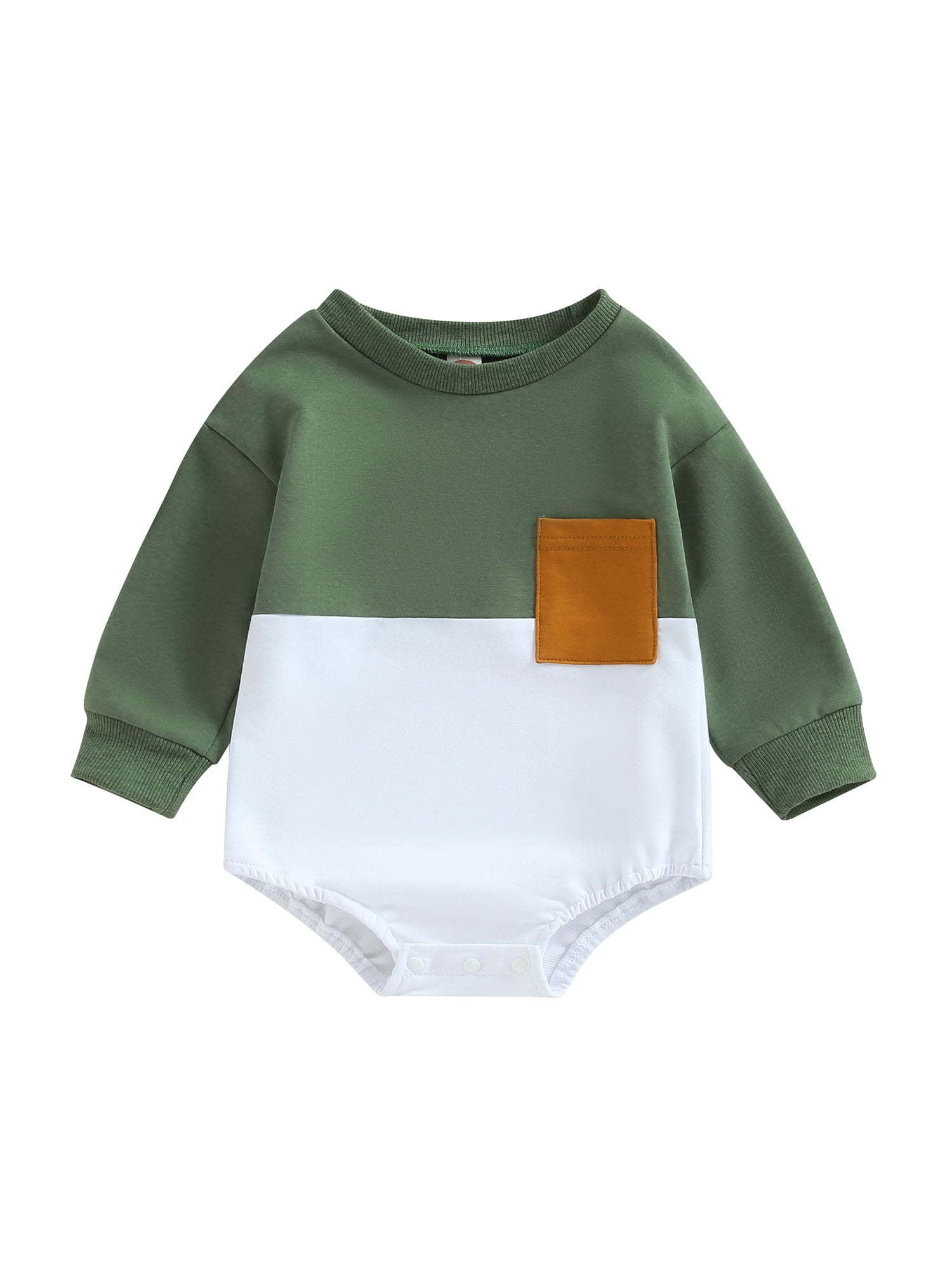 GXFC Infant Baby Boys Fall Contrast Color Rompers Sweatshirts Newborn
