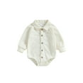 GXFC Infant Baby Boys Fall Romper Shirt Newborn Long Sleeve Button Down One Piece Jumpsuit