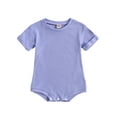 thumbnail image 1 of GXFC Infant Baby Girls Boy Rompers T Shirt Newborn Short Sleeve Solid Short One Piece Jumpsuit Toddler Summer Bodysuit Clothes 0-24M, 1 of 9