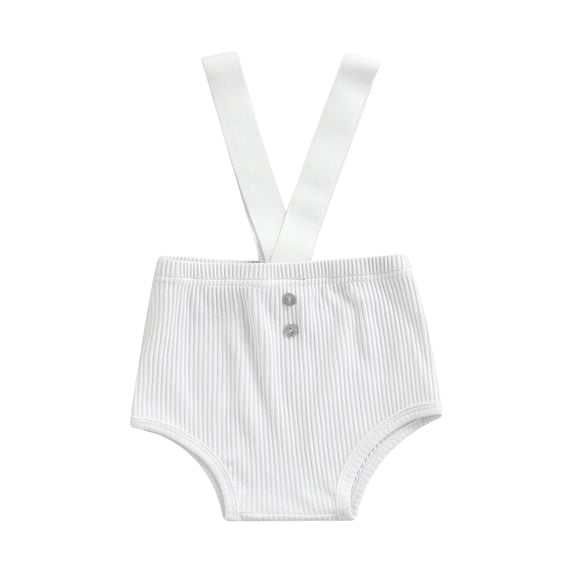 GXFC Infant Baby Girls Boys Summer Suspender Shorts Newborn Adjustable Strap Solid Ribbed Shorts Pants Casual Clothes 0-18 M