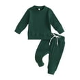 thumbnail image 1 of GXFC Infant Boys Fall Outfits Newborn Boys Long Sleeve Ribbed Sweatshirt and Elastic Long Pants Casual 2  Piece Autumn Set Clothing for Toddler Baby Boys 0-24M, 1 of 8