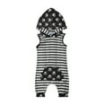 thumbnail image 1 of GXFC Infant Boys Fall Summer Sleeveless Hooded Romper Baby Boy Stripe Skull Print Pockets Hooded Bodysuit Kids One-Piece 0-24M, 1 of 8