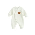 thumbnail image 1 of GXFC Infant for Boy Girls Long Sleeve Bear Embroidery Jumpsuits Rompers Bodysuit for Baby 3M 6M, 1 of 8