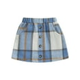 thumbnail image 1 of GXFC Kids Girls Summer Mini Skirts Little Girls Elastic Waist Button Skirts Casual Plaid Short Dress for Daily Party 1-6T, 1 of 8