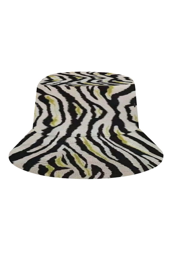 Light Green Zebra Stripe Pattern Bucket Hat, Soft, Printed, Packable Fisherman Sun Hat for Beach Travel Hiking Vacation, Sun Hat for Women Men,