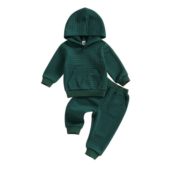 GXFC Little Boys Fall Outfits Clothes 6M 1T 2T 3T 4T 5T Kids Boys Long Sleeve Hooded Sweatshirt and Elastic Waistband Sweatpants 2 Piece Casual Autumn Clothing for Children Boys