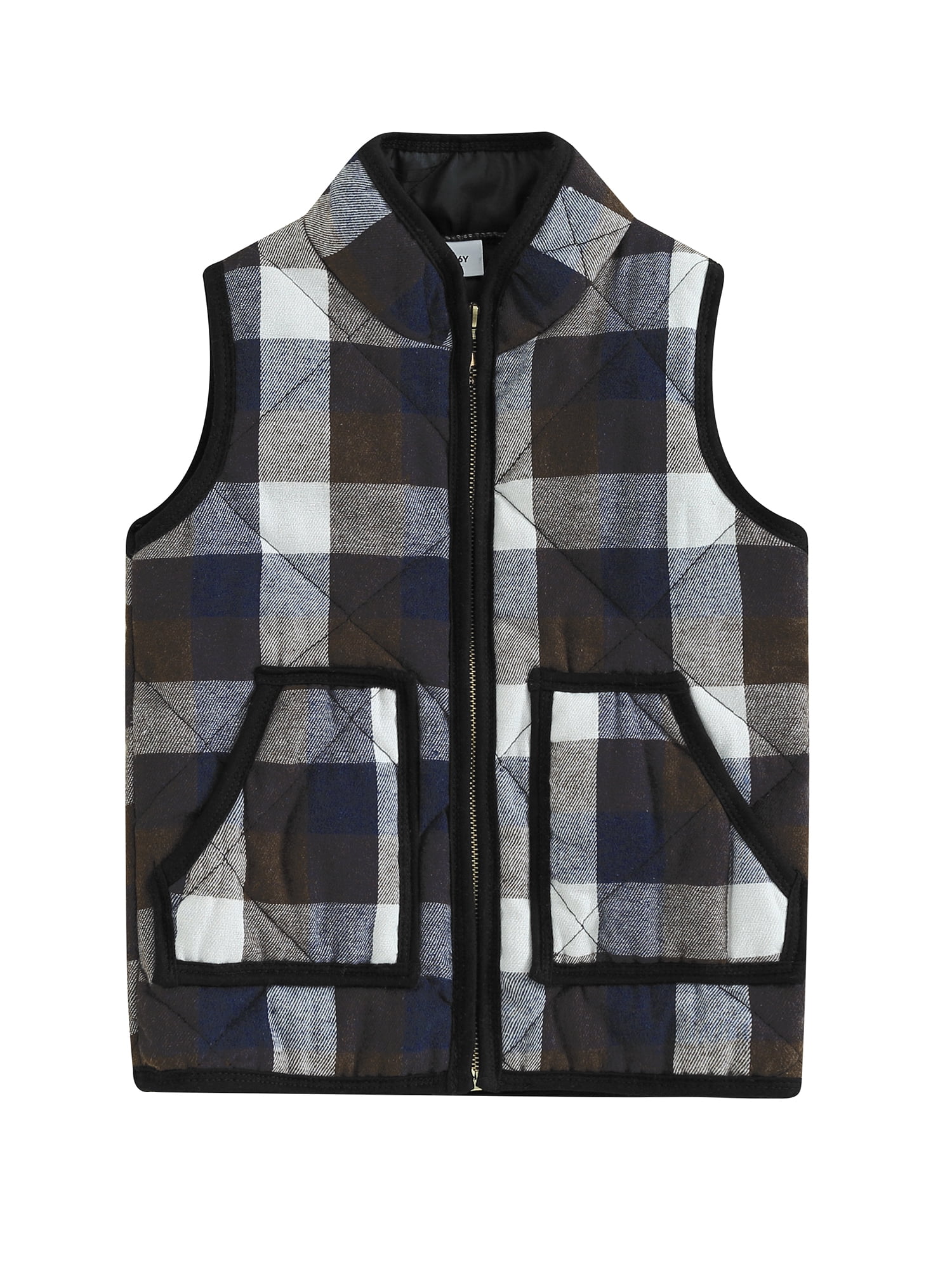 【WONDER WONDER】[UNISEX] Overfit Wellon Check Padding Vest Wink WonderFLEX Essential Utility Zip Front Vest, Stretch