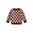 thumbnail image 1 of GXFC Little Girls Boys Fall Sweaters Clothes 6M 1T 2T 3T 4T 5T Kids Long Sleeve Plaid Knit Pullovers Tops Autumn Sweaters Clothing for Children Boys Girls, 1 of 9
