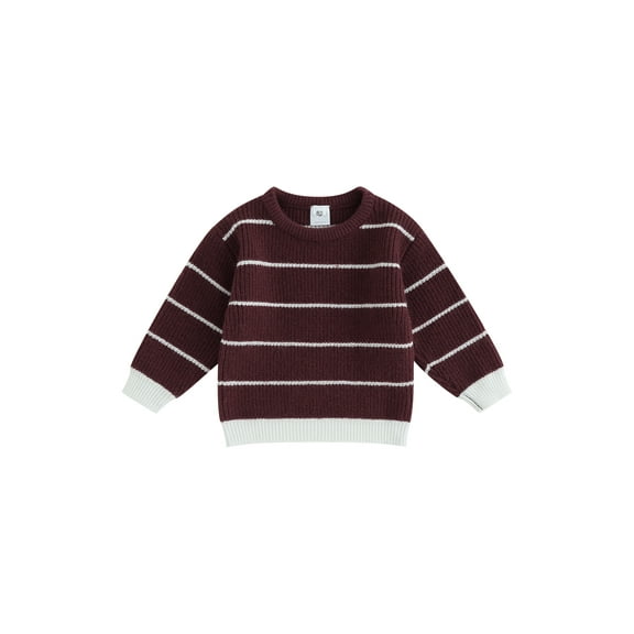 GXFC Little Girls Boys Fall Sweaters Clothes 6M 1T 2T 3T 4T 5T Kids Long Sleeve Striped Knit Pullovers Tops Autumn Sweaters Clothing for Children Boys Girls