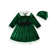 thumbnail image 1 of GXFC Little Girls Christmas Dress Clothes 6M 1T 2T 3T 4T 5T Kids Girls Tulle Princess Dress with Santa Hat Outfit 2-piece Christmas Holiday-themed Clothing Gifts for Children Girls, 1 of 9