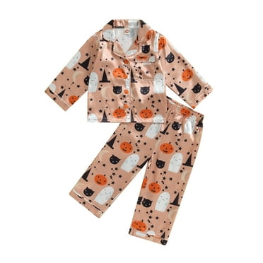 GXFC Little Girls Pajamas Set 1T 2T 3T 4T 5T Kids Girls Long Sleeve Button-Down Collar Flower Shirt Tops Long Pants 2Pcs Sleepsuit Spring Fall Nightgowns Sleepwear Clothes for Children Girls