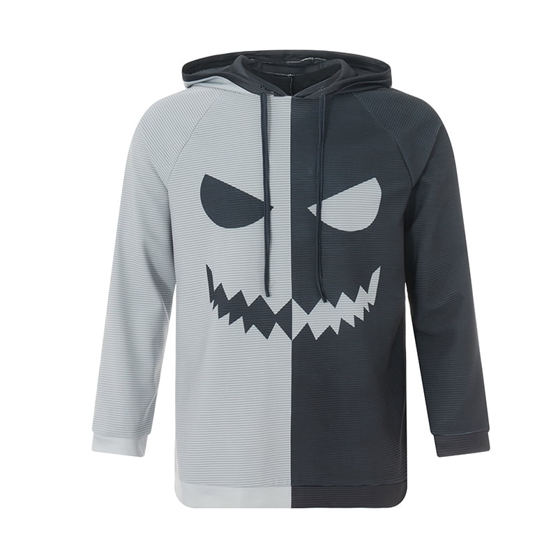 GXFC Men Halloween Hoodies Costume Long Sleeve Hooded Pumpkin Face