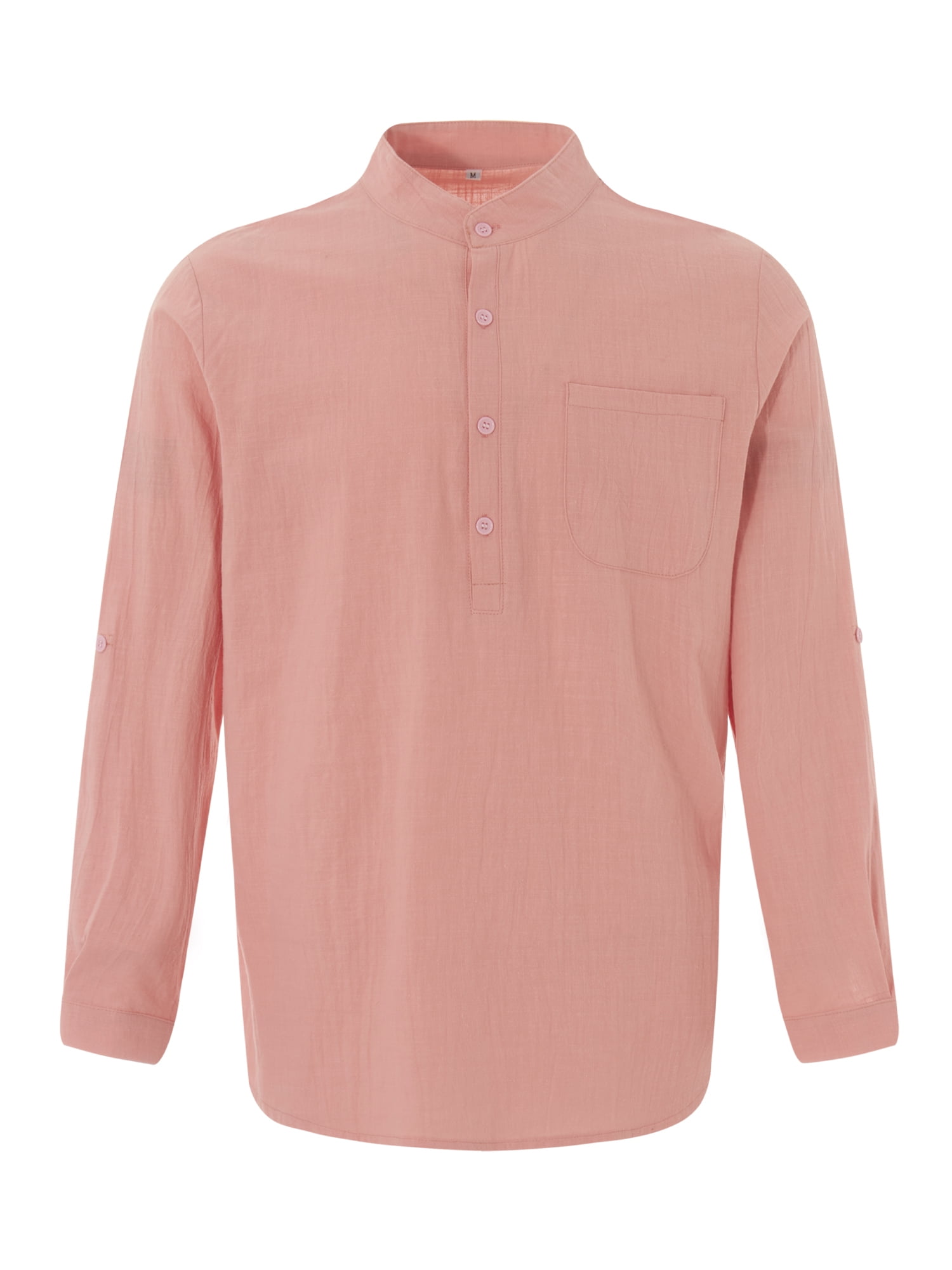 GXFC Men's Summer ButtonDown Collar Polo Shirt Long Sleeve Turndown Lapel Solid Shirt Loose