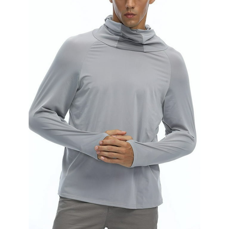 GXFC Men's Sun Protection Hoodie Shirts Long Sleeve Lightweight Quick Dry  Fishing Hiking Mountaineering Outdoor Rash Guard 
