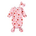 thumbnail image 1 of GXFC Preemie Boys Girls One-piece Pajamas Outfits Newborn Long Sleeve Heart Print Sleep Bag Wearable Blanket with Hat Infant Sleep Sack Set Clothes 0-3M, 1 of 9