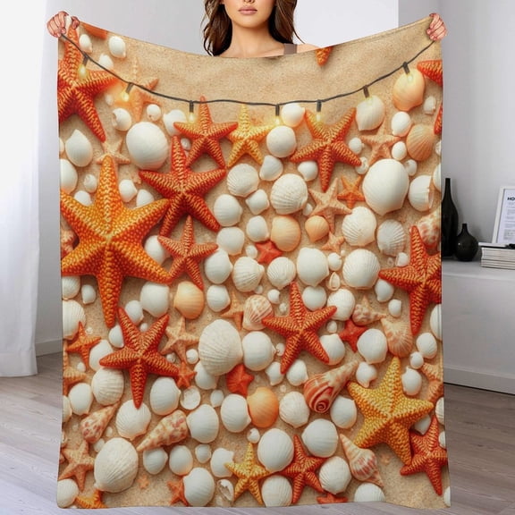 GXFC Sea shells, winter sofa dormitory home decoration, must-have travel product. Size is 30x40 inches.