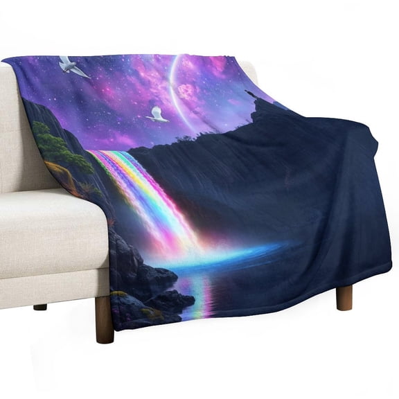 GXFC Starry sky blanket, comfortable and soft, warm casual blanket, printed design, winter sofa dormitory home decoration, must-have travel product. Size is 50x60 inches.