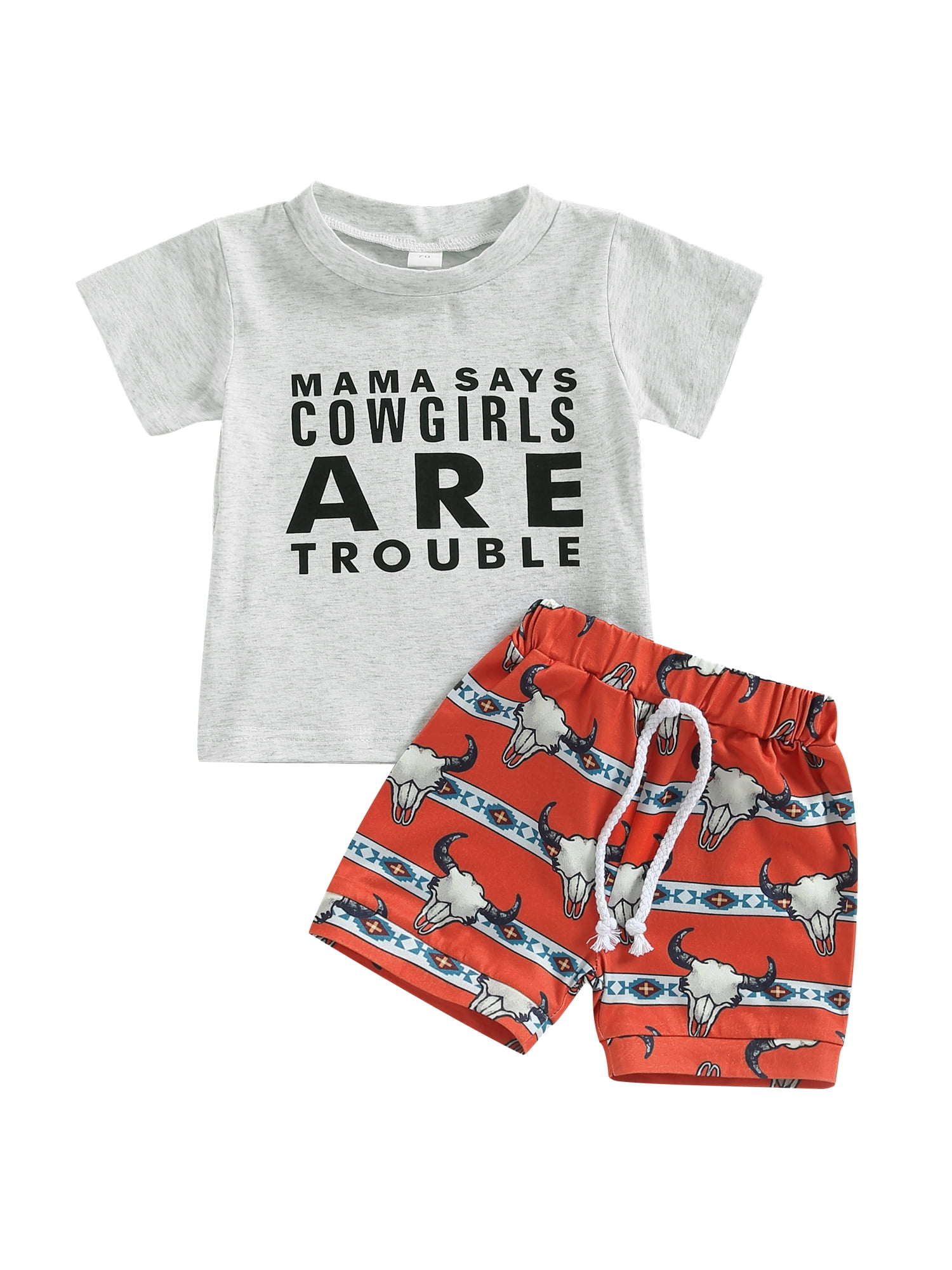 GXFC Toddler Baby Boy Summer Outfit Set Letter Print Top and Drawstring