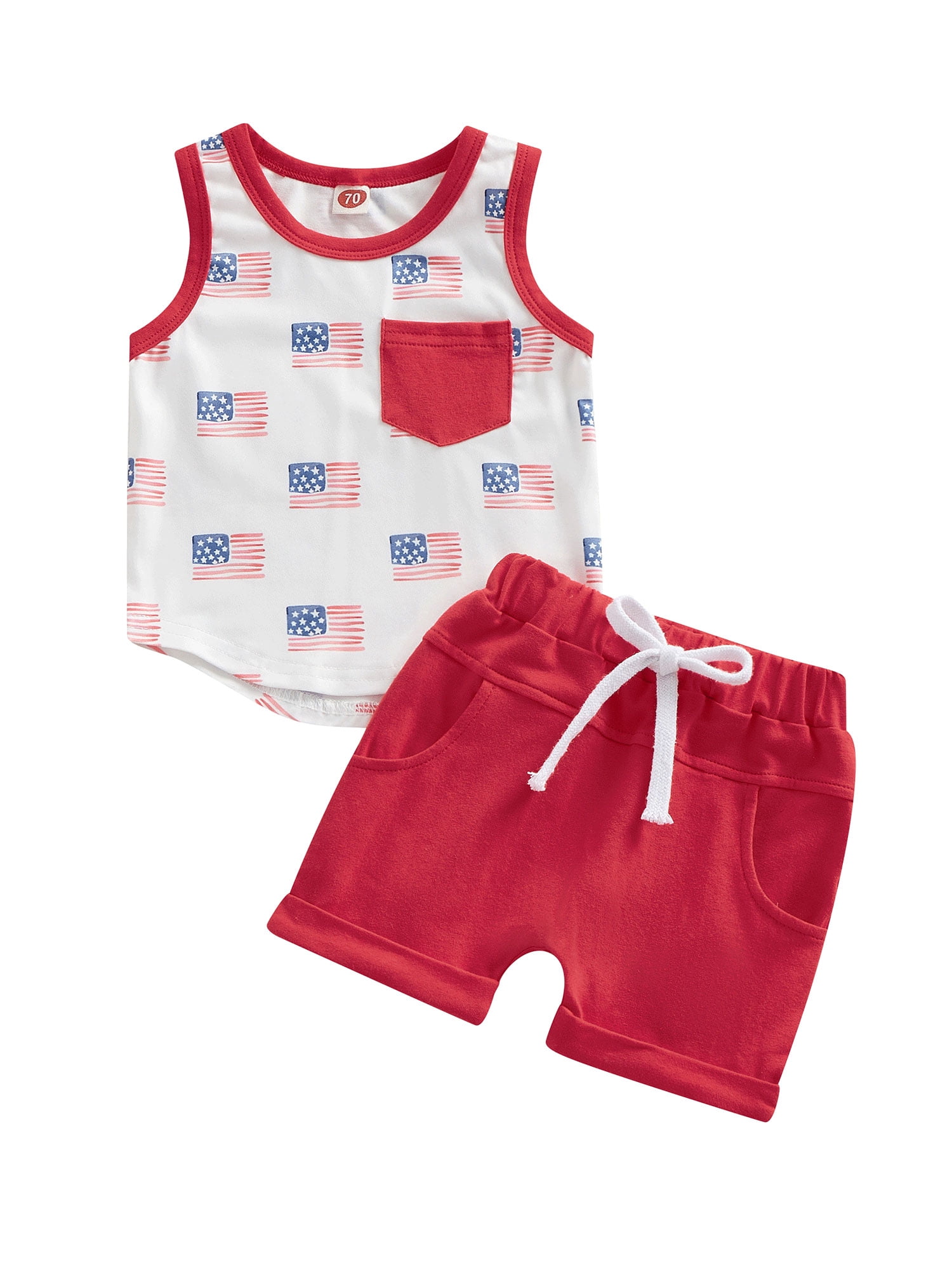 GXFC Toddler Baby Boys 4th of July Contrast Color Outfits Kids Boys