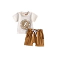 thumbnail image 1 of GXFC Toddler Baby Boys Shorts Outfits Infant Boys Short Sleeve Letter Pattern T-Shirt Tops and Drawstring Short Pants Baby Boys Summer Two Piece Set 0-3T, 1 of 8
