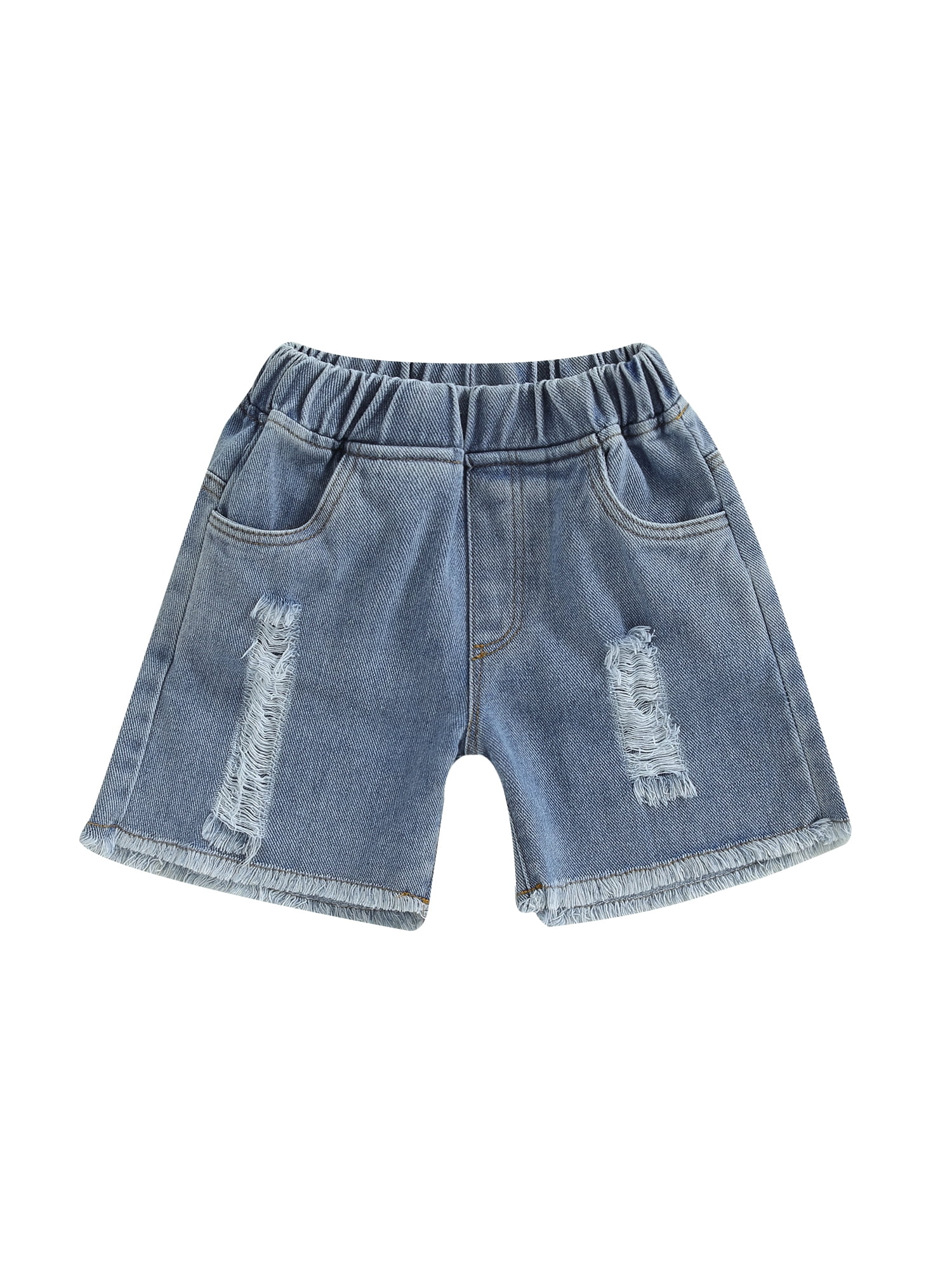Toddler Ripped Denim Blue Shorts