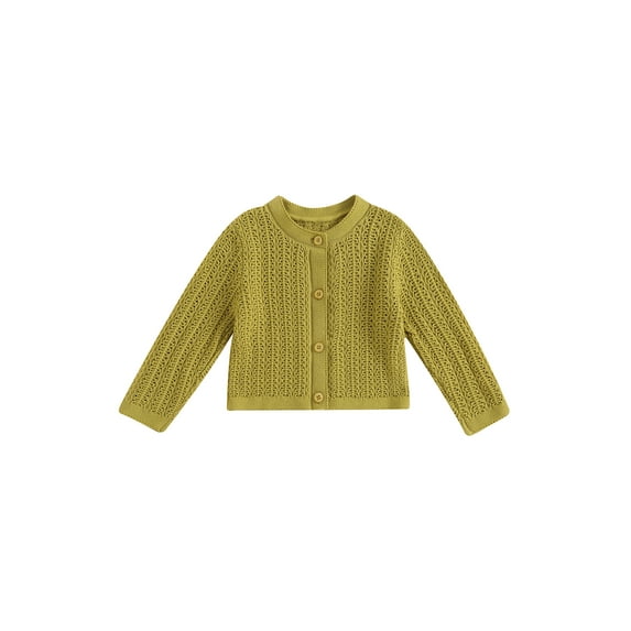 GXFC Toddler Baby Girls Fall Knitted Closure Cardigan Infant Girls Long Sleeve Button Down Sweater Tops Newborn Girls Casual Warm Fall Winter Top Clothes 0-3T