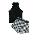 thumbnail image 1 of GXFC Toddler Baby Girls Summer Shorts Outfits Kids Girls Sleeveless Vest Tops and Houndstooth Print Short Pants Set Casual Clothes 2Pcs 6M-4T, 1 of 9