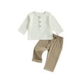 thumbnail image 1 of GXFC Toddler Boys Fall Outfits 6M 1T 2T 3T 4T Children Boys Long Sleeve Button Down T shirt and Elastic Waistband Long Pants Casual 2 Piece Autumn Set Clothing for Kids Boys, 1 of 9