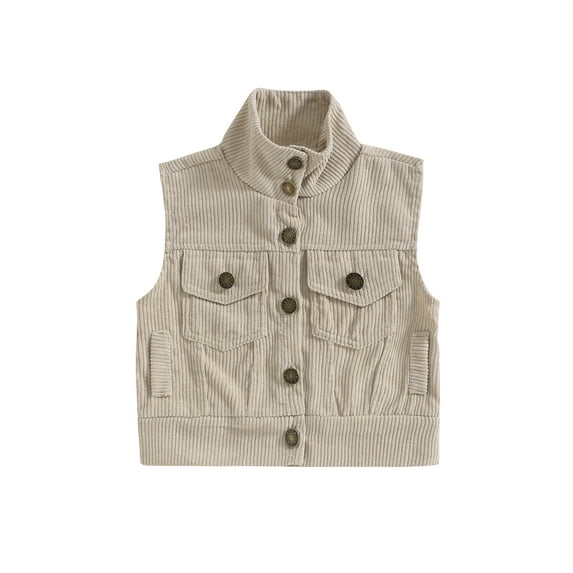 GXFC Toddler Boys Fall Vest Jacket 6M 1T 2T 3T 4T Kids Boys Sleeveless Button Waistcoat Autumn Warm Tank Coat for Children Girls