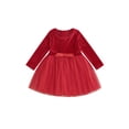 thumbnail image 1 of GXFC Toddler Girls Christmas Princess Dress Clothes 6M 1T 2T 3T 4T Kids Girls Long Sleeve Tulle A-line Dress Christmas Holiday-themed Dress Clothing Gifts for Children Girls, 1 of 9