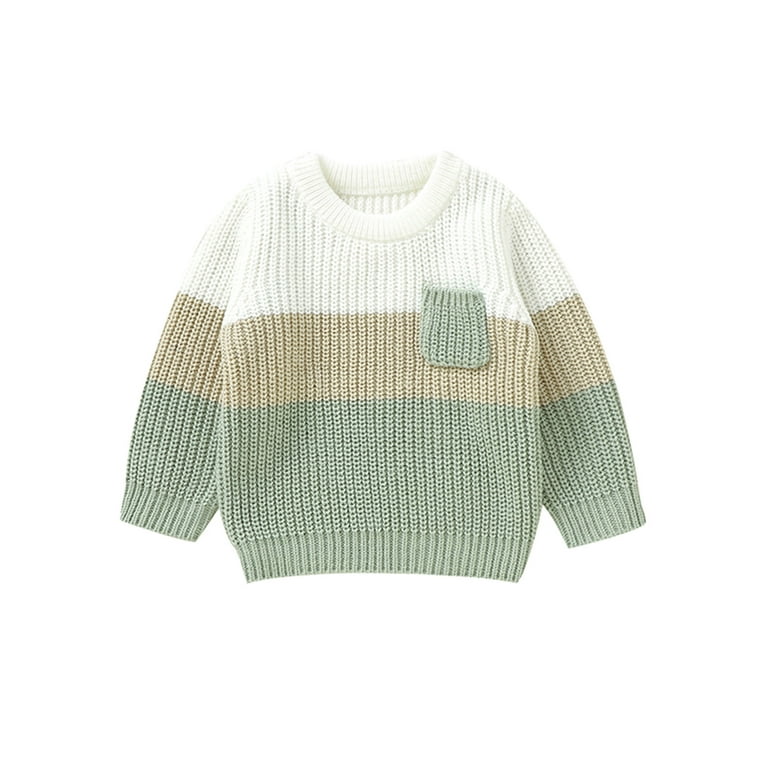 GXFC Toddler Sweaters for Boys Girls 6M 1T 2T 3T Kids Long Sleeve Contrast Color Knit Pullovers Tops Casual Fall Knitwear Clothes for Children