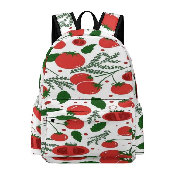 GXFC Tomato Vine Leaf Pattern Printed Oxford Backpack, Large Capacity Laptop Backpack, Water Resistant, Travel Daypack for College Work Commuting Adults,
