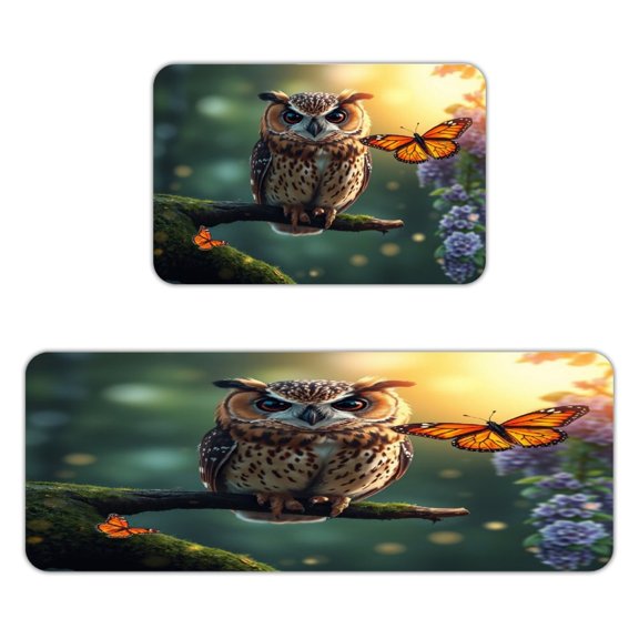 GXFC Twilight Elf Whispers Kitchen Mats for Floor, Sets of 2, Soft Washable, Clear Print, Non Skid Waterproof Kitchen Rug for Sink Floor Sink Laundry Bar Office Room Home Cooks