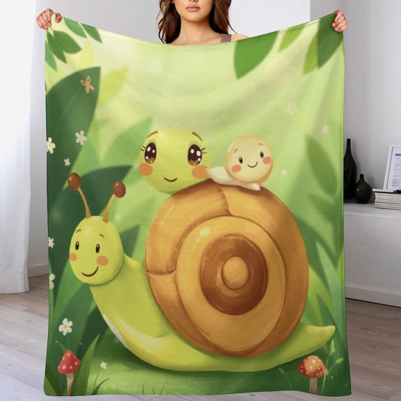 GXFC Two small snails, winter sofa dormitory home decoration, must-have travel product. Size is 30x40 inches.