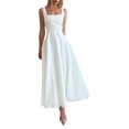 thumbnail image 1 of GXFC Women Slip A-Line Dress Summer Solid Color Square Neck High Waist Dress Party Cocktail Wedding Dress for Women, 1 of 9