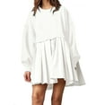 thumbnail image 1 of GXFC Women Teen Gril Fall Shift Dress Long Sleeve Patchwork Tunic Mini Dress for Dail Street, 1 of 6
