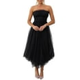 thumbnail image 1 of GXFC Women Wedding Dresses Strapless Tulle Midi Cocktail Dress for Guest, 1 of 7