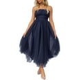 thumbnail image 1 of GXFC Women Wedding Dresses Strapless Tulle Midi Cocktail Dress for Guest, 1 of 7