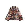 thumbnail image 1 of GXFC Women Winter Fleece Quilted Jacket Casual Floral Print Cardigan Lightweight Long Sleeve Button Oversize Coat for Fall Loose Outwear Streetwear, 1 of 9