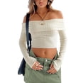 thumbnail image 1 of GXFC Women's Fall Sweater Clothes Trendy Long Sleeve Strapless Crop Knit Pullovers Knitwear Tops Autumn Clothing for Women Teen Girls Juniors, 1 of 6