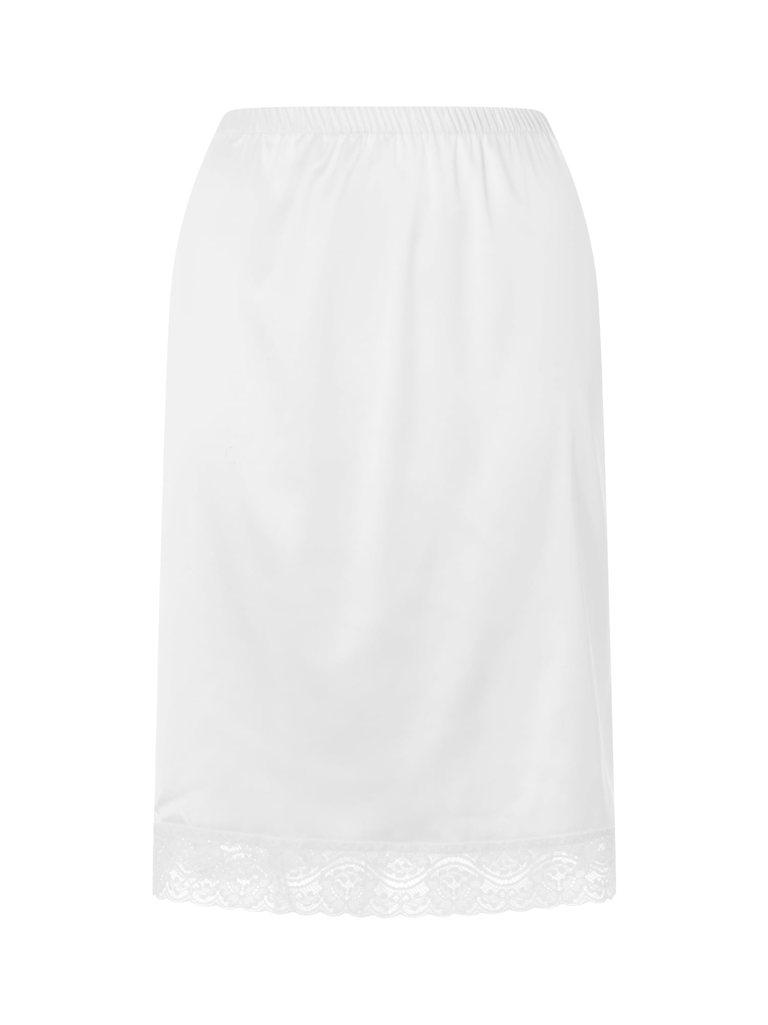 GXFC Women's Satin Half Slip Side Slit Lace Trim Mini Skirt Elastic Waist Underskirts for Womens
