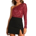 thumbnail image 1 of GXFC Women’s Sexy Bodysuit One Shoulder Sequin Playsuit for Women Prom Cocktail, 1 of 6