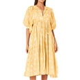 thumbnail image 1 of GXFC Women Summer Swing Midi Dress Elegant Floral Print Tie-Up Short Puff Sleeve Loose A-line Dress Casual Baggy Dress for Women, 1 of 9